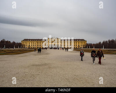 Vienna, Austria, 24 February 2019. Royal palace at Schönbrunn Stock Photo