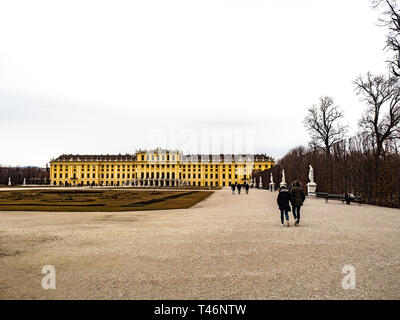 Vienna, Austria, 24 February 2019. Royal palace at Schönbrunn Stock Photo