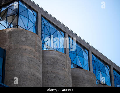 Close up of the exterior of the Zeitz Mocaa Museum of Contemporary Art Africa,on the V&A Waterfront, Cape Town, South Africa Stock Photo