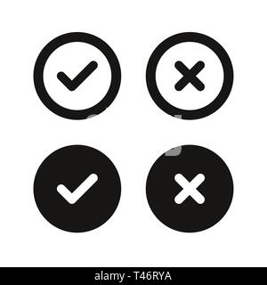 Yes No icon circle Stock Vector