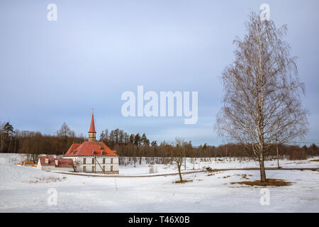 Priory Palace in Gatchina in early spring Stock Photo