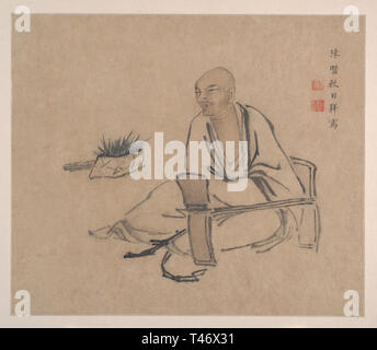 'The Sixteen Arhats Album' is the late Ming Dynasty painter Chen Xian painted in the autumn of 1634    《十六罗汉画册》是明末画家陈贤绘于1634年秋 Stock Photo