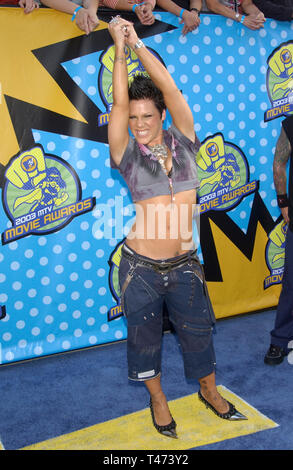 LOS ANGELES, CA. May 31, 2003: PINK & date at the 2003 MTV Movie Awards in Los Angeles. Stock Photo