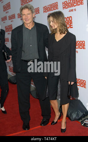 LOS ANGELES, CA. June 10, 2003: Actor HARRISON FORD & girlfriend actress CALISTA FLOCKHART at the Los Angeles premiere of his new movie Hollywood Homicide. Stock Photo