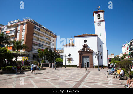 Virgen del Rosario church in Plaza de la Constitucion, Fuengirola, Costa del sol, Spain. Stock Photo