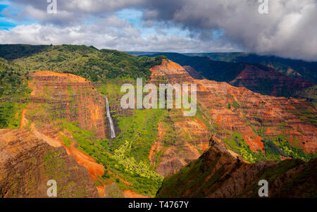 Waipoo Falls, Kauai, Hawaii Stock Photo