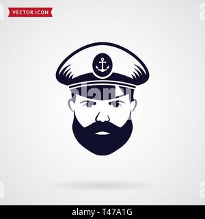 Ship's captain icon. Vector symbol. Stock Vector