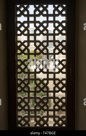 Azerbaijan, Baku, Old City (Icari Seher),  Palace of the Shirvanshahs, 15th c, window detail Stock Photo