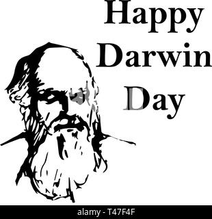 Vector graphic Illustration of Happy Darwin day Stock Photo