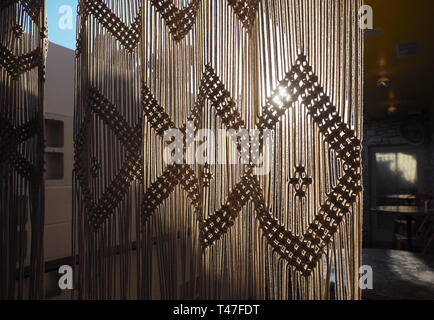 Macrame curtains Stock Photo
