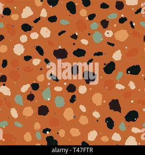 Terrazzo seamless pattern. Imitation of a Venetian stone floor Stock Vector