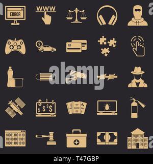 Software developer icons set, simple style Stock Vector