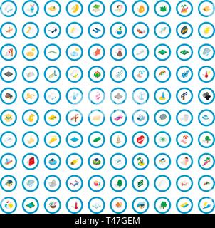 100 sunshine icons set, isometric 3d style Stock Vector