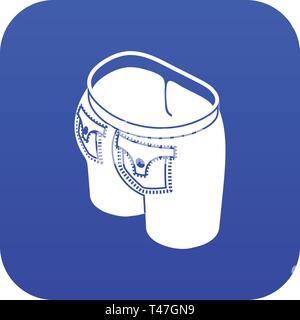 Jeans button icon blue vector Stock Vector