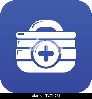 First aid kit icon blue vector Stock Vector