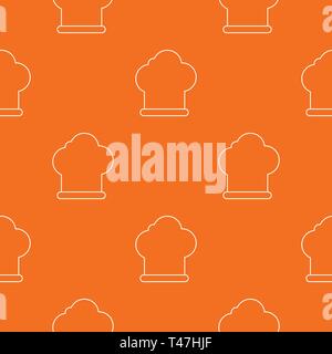 Chef hat pattern vector orange Stock Vector