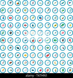 100 swap icons set, isometric 3d style Stock Vector