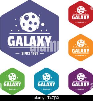 Planet icons vector hexahedron Stock Vector