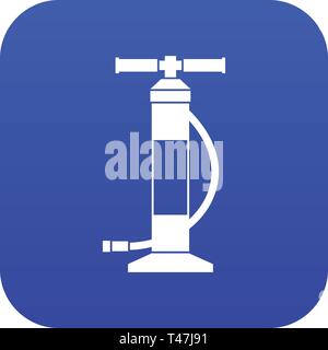 Hand air pump icon digital blue Stock Vector
