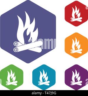 Bonfire icons vector hexahedron Stock Vector