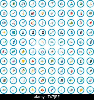 100 system icons set, isometric 3d style Stock Vector