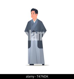asian guy wearing traditional clothes smiling man in national ancient costume standing pose chinese or japanese male cartoon character full length Stock Vector Image & Art