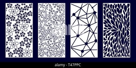 Set of Decorative laser cut panels. Stock Vector