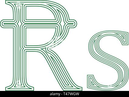 Mauritius Rupees  Seychelles currency financial symbol exchange rate icon striped vector illustration on a white background isolated Stock Vector