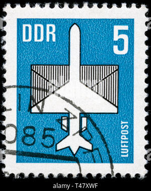 Postage stamp from East Germany (DDR)  in the Airmail series issued in 1983 Stock Photo