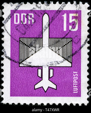 Postage stamp from East Germany (DDR)  in the Airmail series issued in 1987 Stock Photo