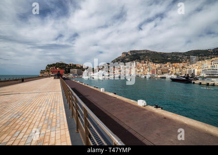 Monaco principality, Esplanade Rainier III, promenade with pergola and ...