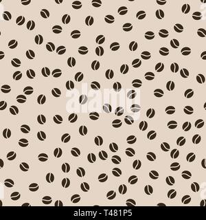 Coffee beans. Seamless brown Wallpaper Vector illustration Stock Vector