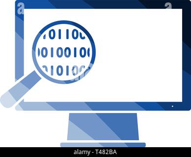 Data Analysing Icon. Flat Color Ladder Design. Vector Illustration. Stock Vector