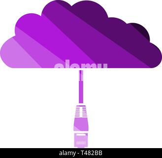 Network Cloud  Icon. Flat Color Ladder Design. Vector Illustration. Stock Vector