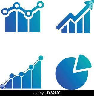 Simple set of diagram and graphs, business related vector icons for your design. Vector illustration isolated on white background Stock Vector