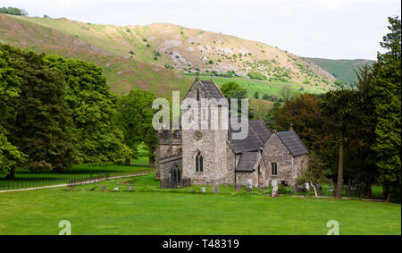 Peaceful English countryside setting, Ilam Park, near Peak District Stock Photo