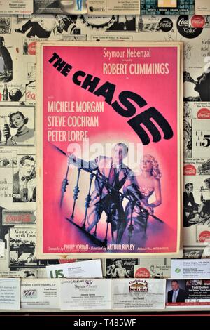 1946 movie poster for The Chase from the book The Black Path of Fear, with Robert Cummings and Peter Lorre in Hollywood USA Stock Photo