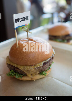 Impossible Burger at the Hopdoddy Burger Bar in Austin, Texas Stock Photo
