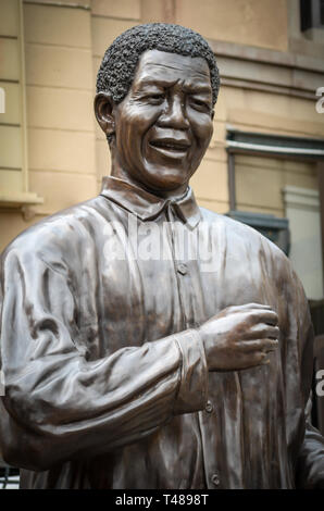 Nelson Mandela statue at Mandela Square in Sandton - Johannesburg Stock Photo