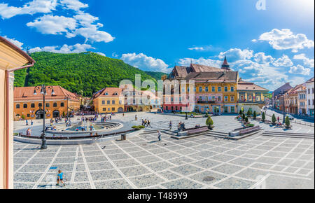 Brasov, Romania - May 06, 2018: Council Square Brasov, Transylvania landmark, Romania Stock Photo
