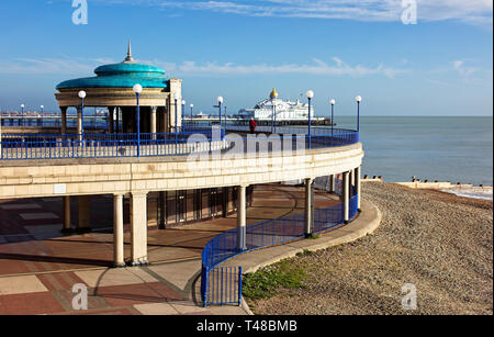 Eastbourne Bandstand and pier in winter, East Sussex, England, UK. Stock Photo