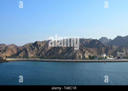 Oman coast mountains Muscat Stock Photo