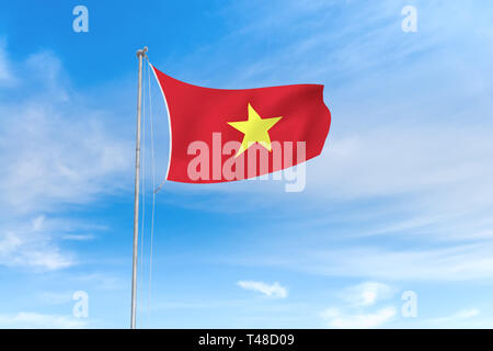 Khung cảnh cờ đỏ sao vàng đang bay phất trong gió, tưởng chừng như đang hát lên niềm tự hào và hy vọng của toàn dân Việt Nam. Hãy xem những hình ảnh của cờ Vàng tung bay trong ánh nắng.