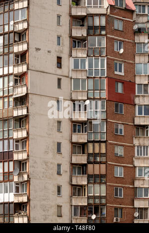 Brutalist architecture high rise building block of flats in Sofia ...