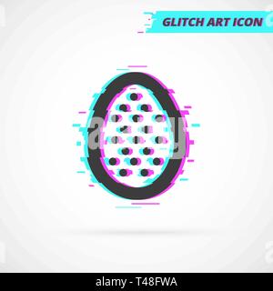 Flat Trendy Glitch Easter Egg isolated Icon. Fresh idea of Easter Design Stock Vector