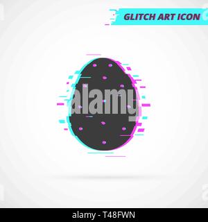 Flat Trendy Glitch Easter Egg isolated Icon. Fresh idea of Easter Design Stock Vector