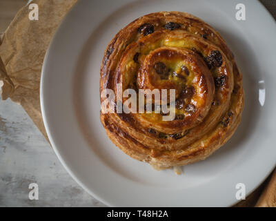 Pan aux raisin pastry in Paris, France Stock Photo