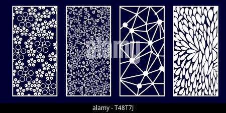 Set of Decorative laser cut panels. Stock Vector