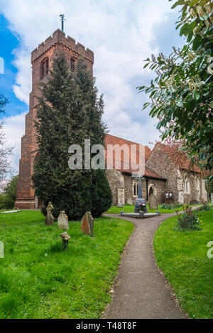 St. Andrew's parish church, 14th century, North Weald, Essex, England Stock Photo