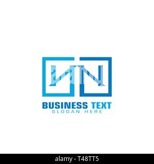 Business Construction logo, real estate graphic logo template, letter NN logo, flat logo design, isolated on white background. Stock Vector